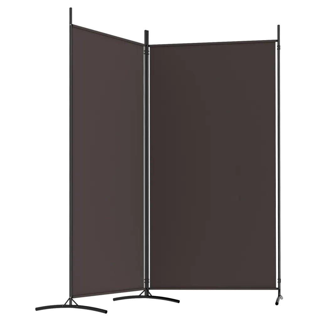 Divisorio Ambienti | Divider per stanze | Paravento a 2 Pannelli Marrone 175x180 cm in Tessuto