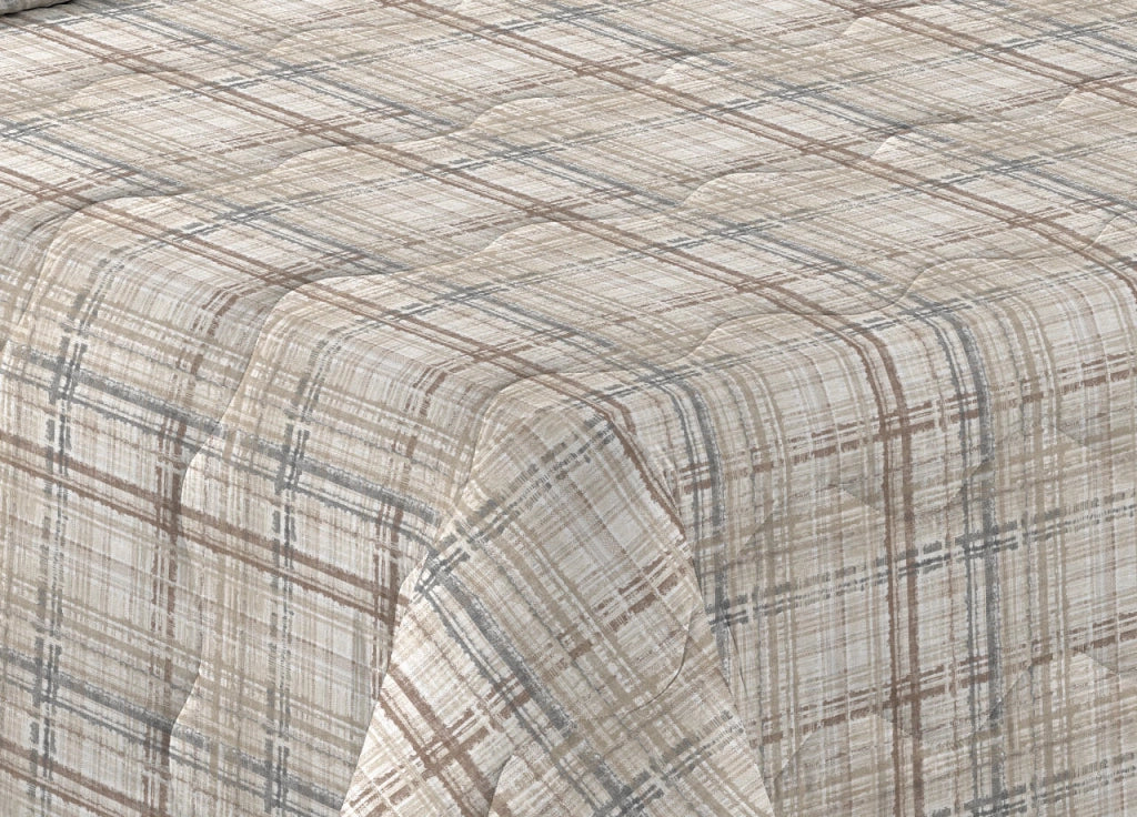 Trapunta Piumone Letto Invernale Imbottita 300gr Scaldanotti Nadia - 1 Piazza - Beige