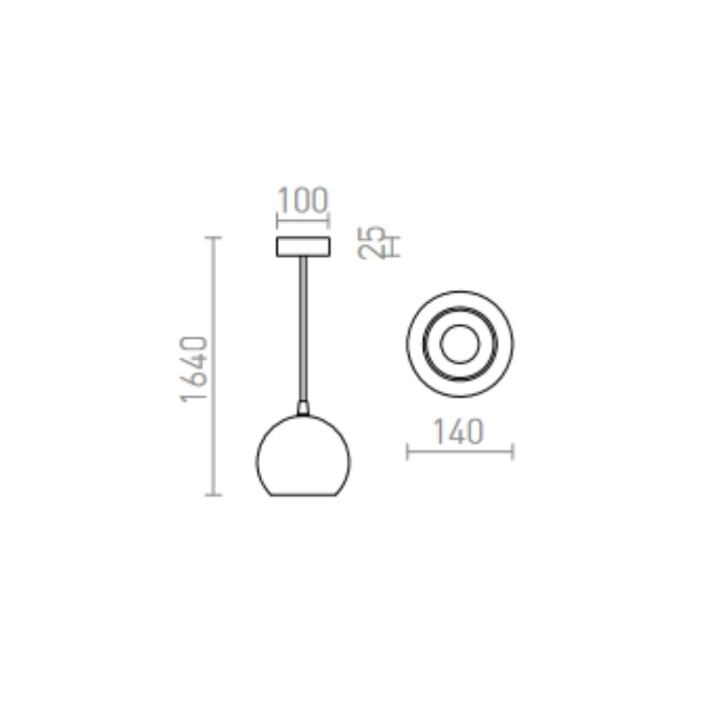 Lampadario COPA a sospensione vetro opalino 230V E27 28W