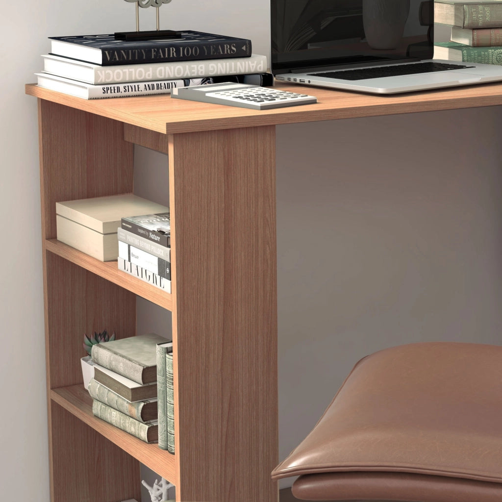 Scrivania Angolare Reversibile con Ripiani e Cassetti in Legno ¨C zephmum ¨C Grigio 120x110x74.5 cm
