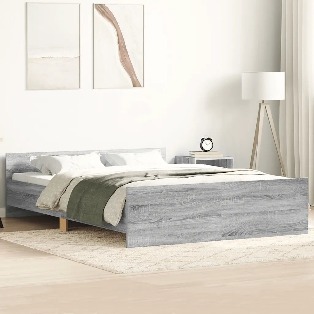 Giroletto con Testiera e Pediera Grigio Sonoma 140x200 cmcod mxl 131790
