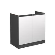 Vicco Mobile lavello cucina Bianco 80 cm Forma a J, senza piano di lavoro
