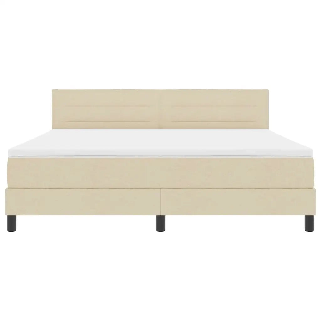 Letto a molle con cuscino Crema 180 x 200 cm Tessuto 3338634