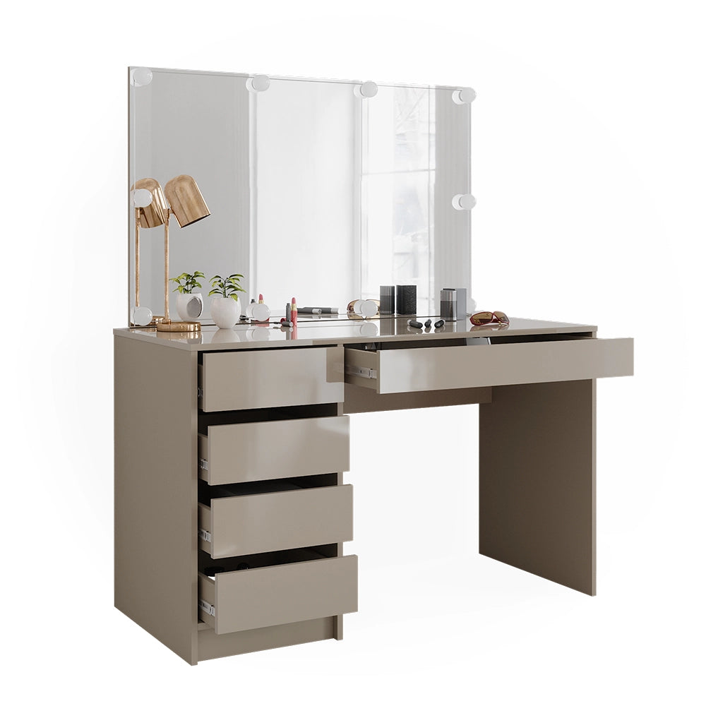 Vicco Tavolino da toilette Grigio 55 cm con catena LED