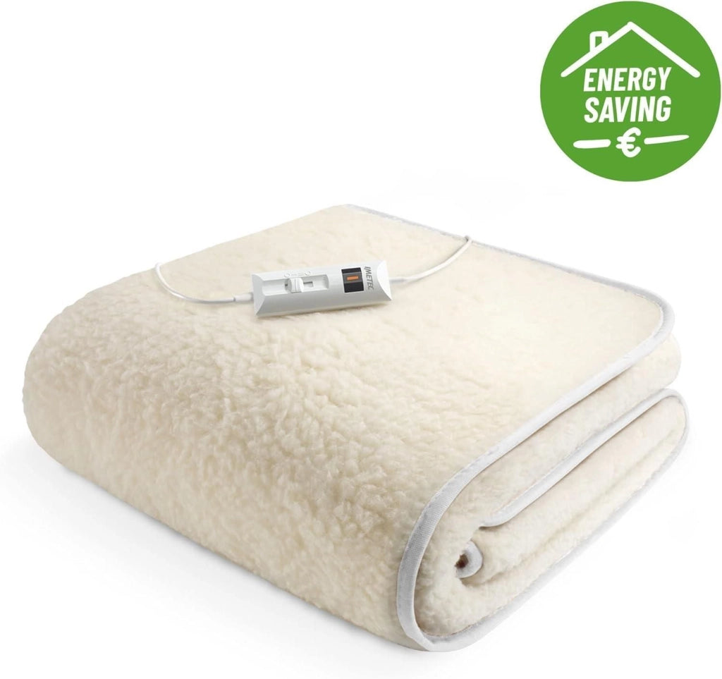 Imetec 16799B Comfort Scaldasonno Singolo 80x150 cm 50% Lana e Merino 2 Temperature ElectroBlock colore Naturale
