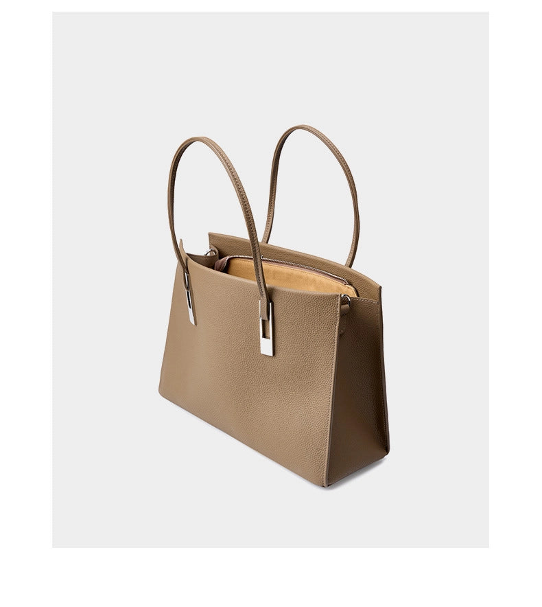 Borsa da donna in vera pelle, grigia