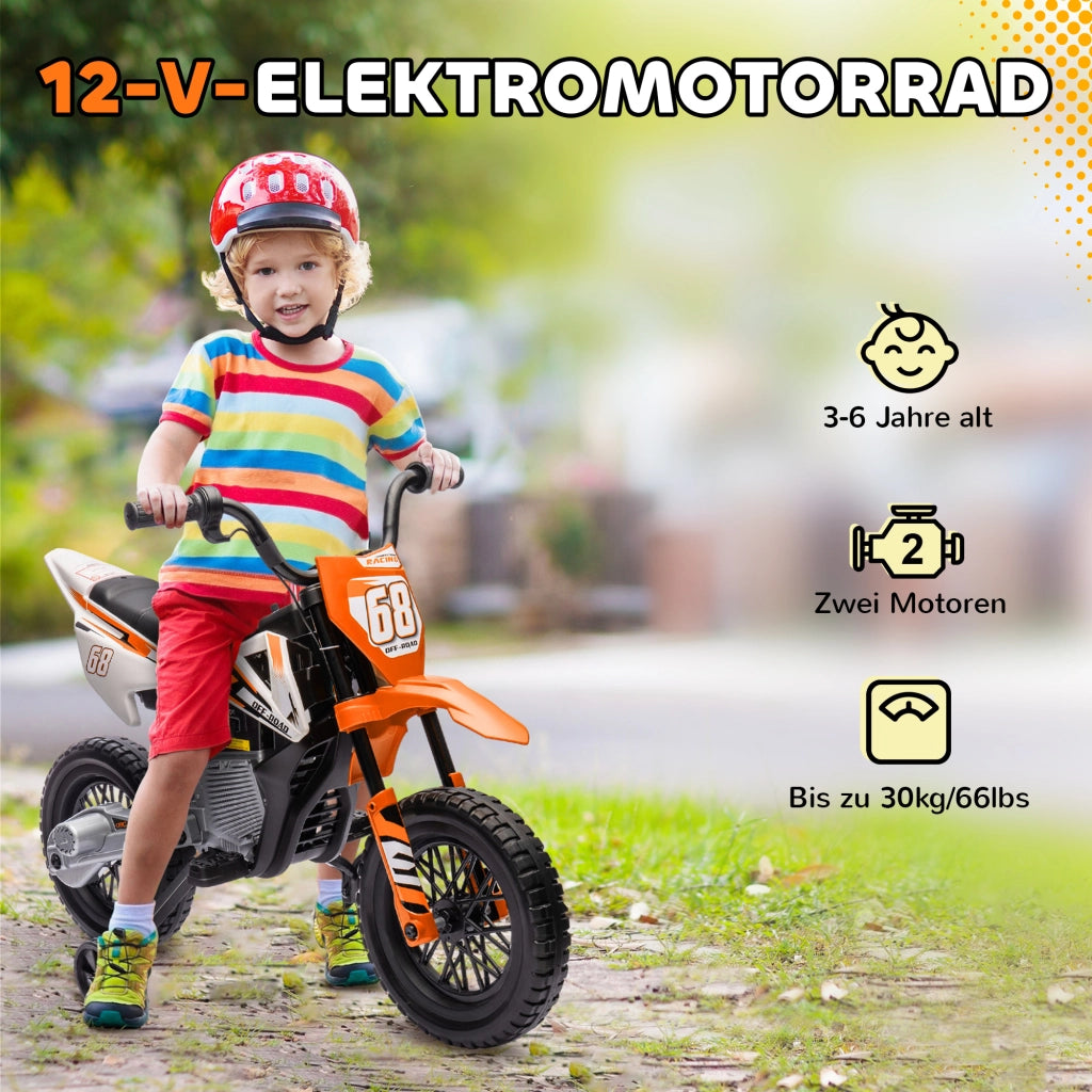 Motocicletta Elettrica per Bambini ¨C Zephmum ¨C 12V, Arancione