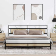 Giroletto senza Materaso in Metallo Rovere Sonoma 200x200 cm