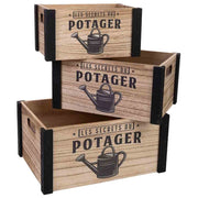 Cassettiera in legno stampata set 3 pz 36x26x18h-31x21x16h-26x16x14h cm