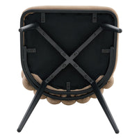 Set 2 sedie da pranzo - Xylo - velluto camel gambe nere