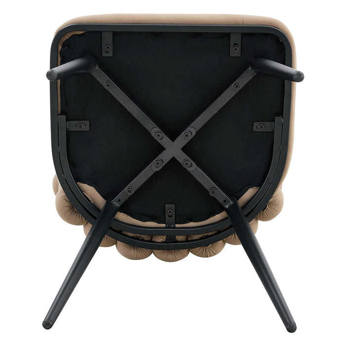 Set 2 sedie da pranzo - Xylo - velluto camel gambe nere