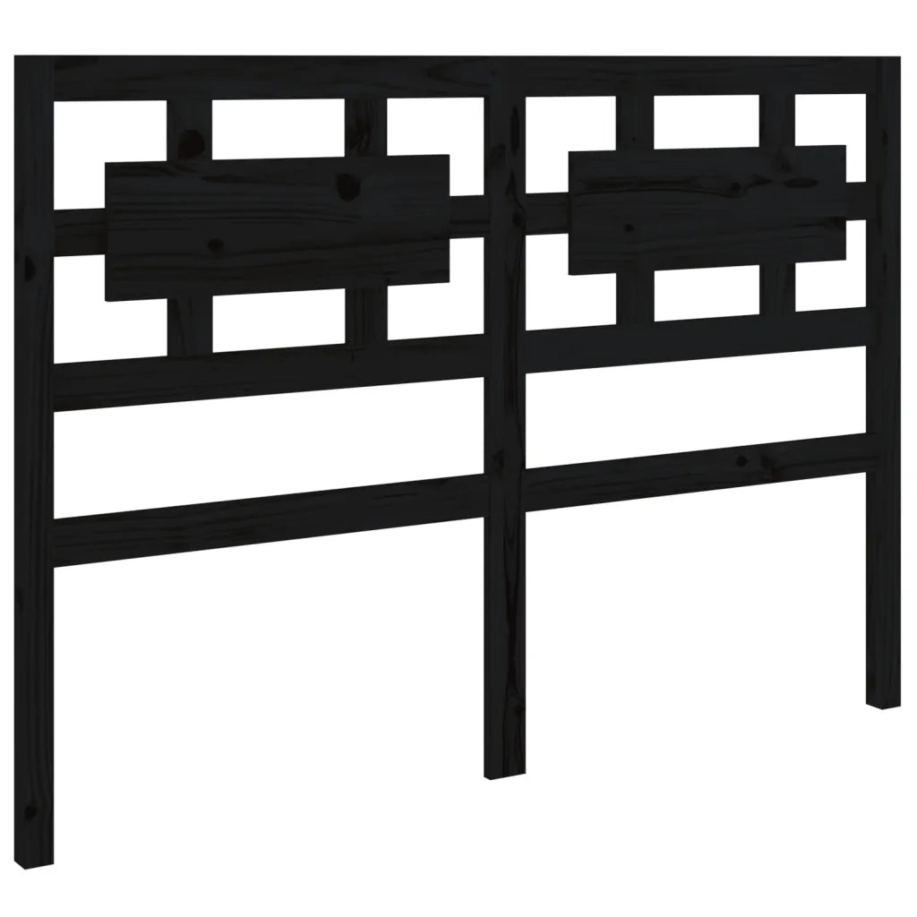 Testiera per Letto-Testata-Testiera Decorativa Nera 205,5x4x100cm in Legno Massello di Pino 458663