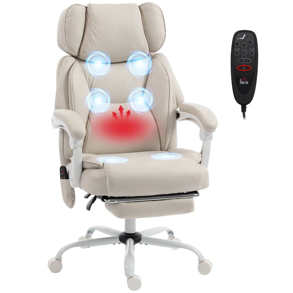 Sedia da Ufficio Reclinabile con Massaggio ¨C zephmum ¨C Grigio, Tessuto, Schienale Regolabile