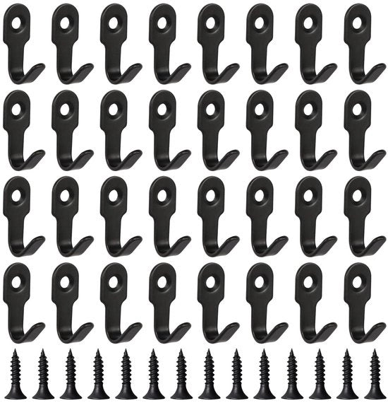 Hanger a muro in acciaio inossidabile 32 pezzi - Hanger per abbigliamento - Hanger a vite - Hanger a muro vintage - Superficie liscia - Hanger a muro a vite