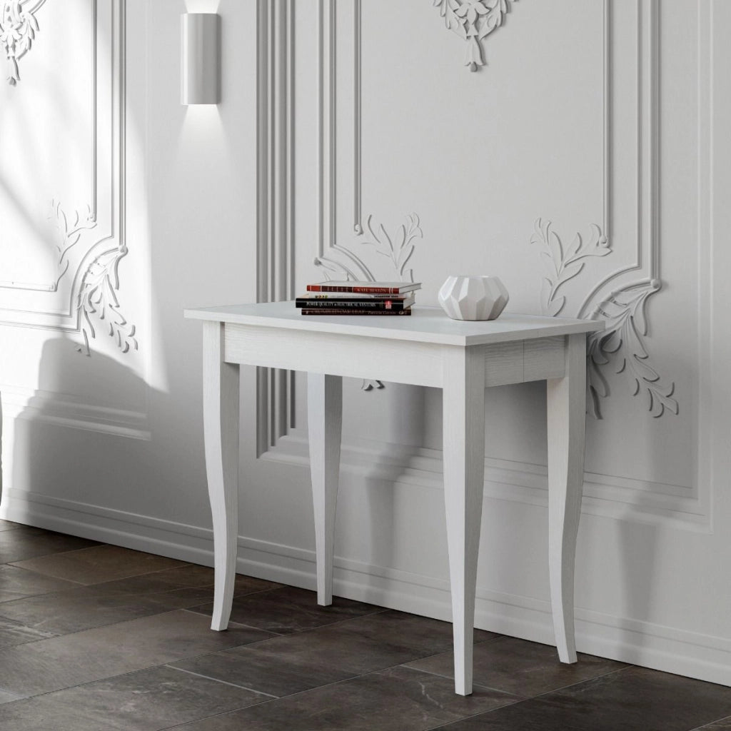 Consolle Allungabile 90-204x48x77 cm in Nobilitato Bianco