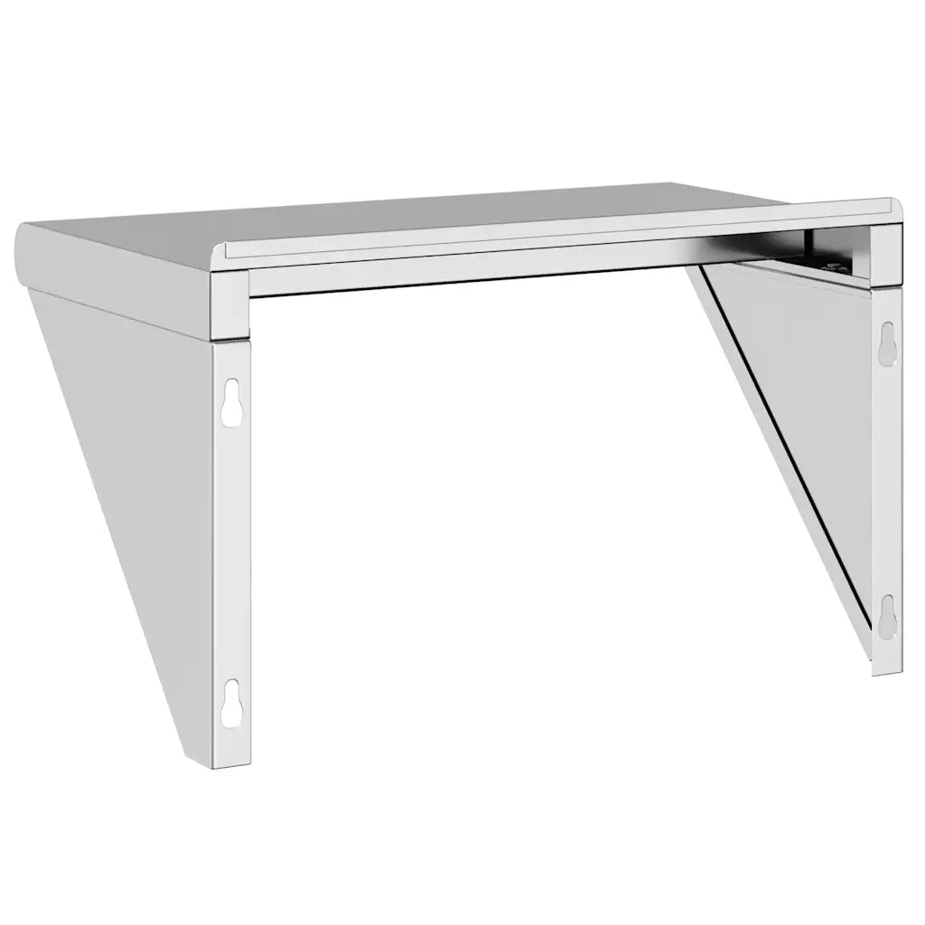 Mensola a Muro | Mensola a parete 50x30x31 cm Argento in Acciaio Inossidabile