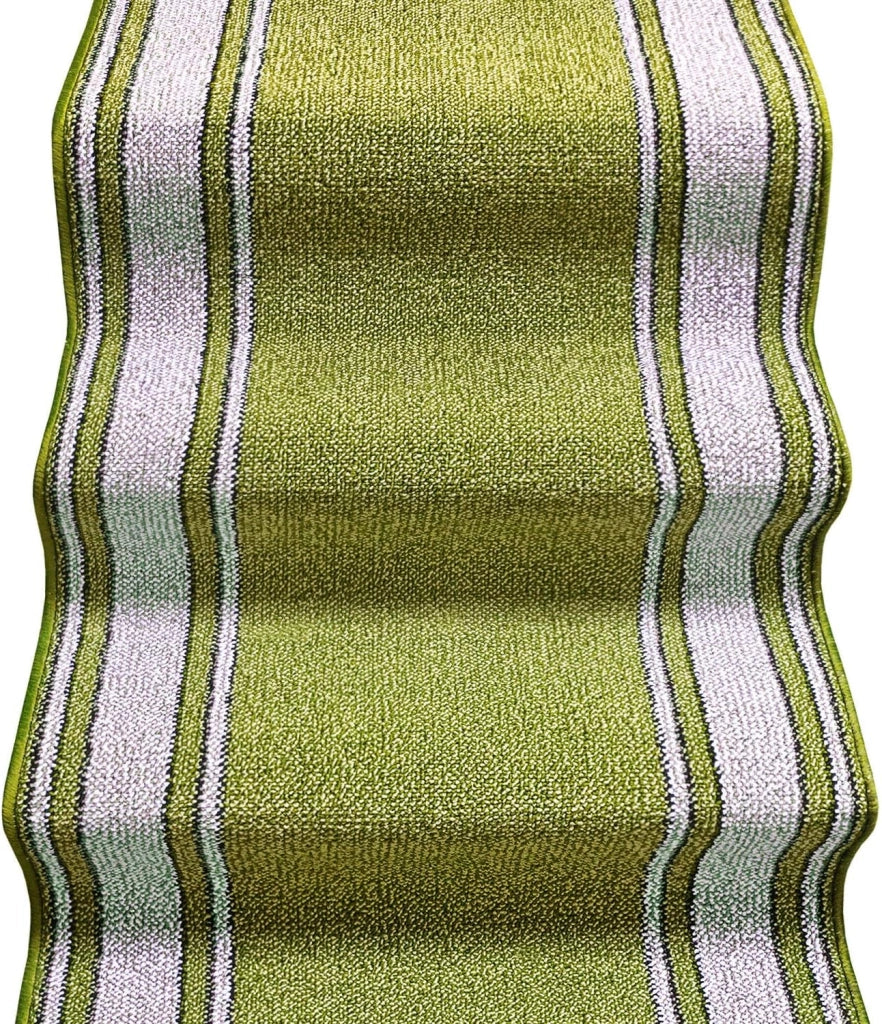 Tappeto Scala Passatoia Ingresso Corsia Scale Antiscivolo Stile Classico Verde 67x350 cm