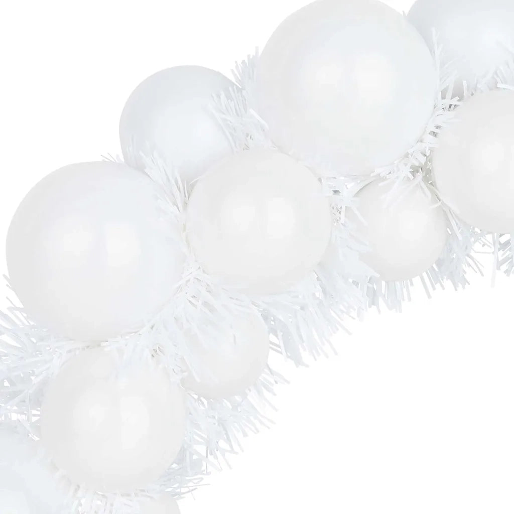 Corone di Palline di Natale 2 pz-Decorazioni natalizie Bianco 33 x 33 x 7 cm