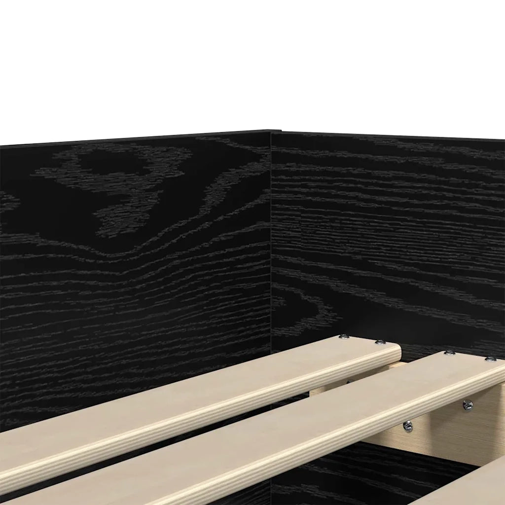 Struttura del letto Rovere Nero 90 x 190 cm Pino massello
