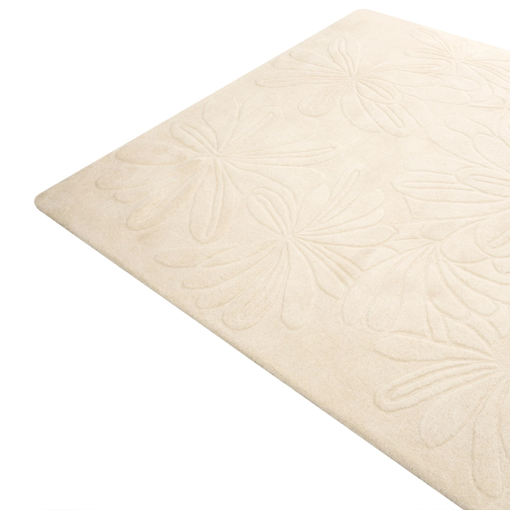 Tappeto beige chiaro in lana Forma rettangolare Motivo floreale 200 x 300 cm Stile moderno Soggiorno
