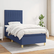 Giroletto a Molle con Materasso-Struttura Letto Blu 90x200 cm inTessuto 448686