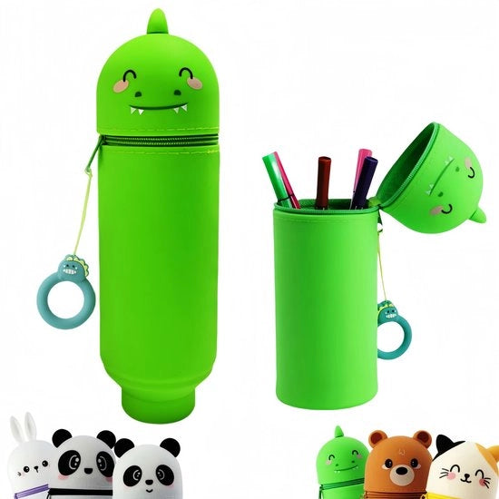 Etui schiacciante e comodo manico in silicone, facile da trasportare e da appendere, utilizzabile come pen holder e custodia, robusto e duraturo