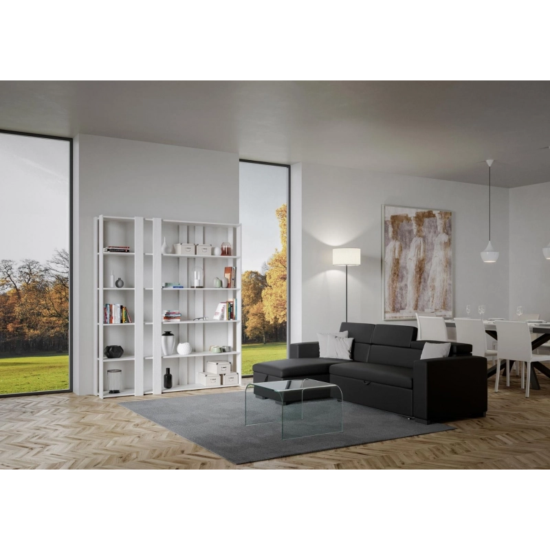 Composizione Libreria E Kato 6R 8 fasce lunghe - Bianco Frassino