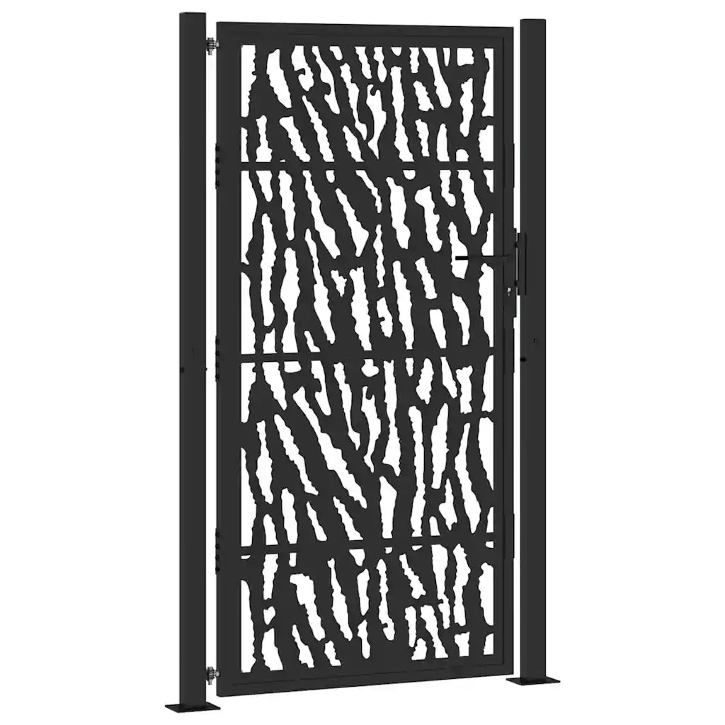 Cancello Giardino Nero 105x180 cm in Acciaio Design a Traccia