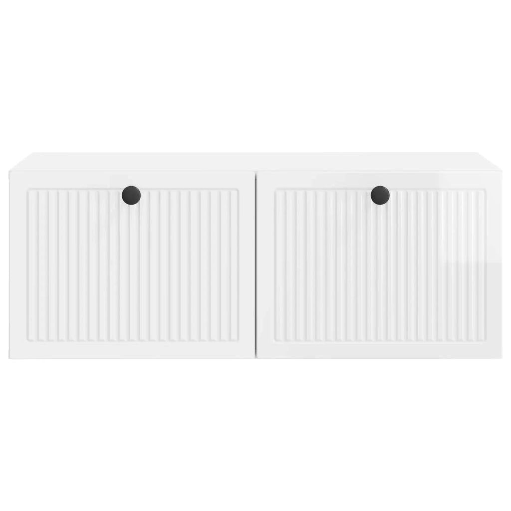 Mobile Porta TV da Muro Bianco Lucido 78,5 x 41 x 30 cm