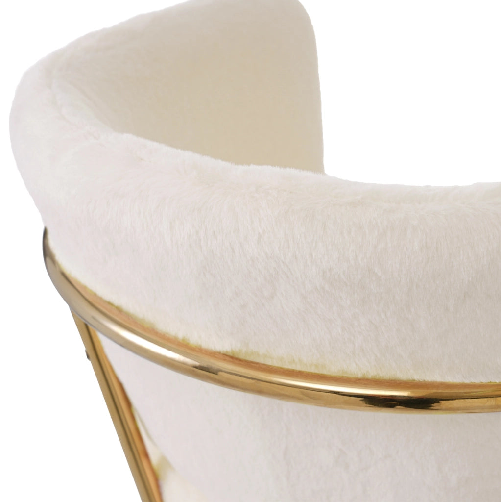 Sedia relax con design leggero di lusso in pelliccia sintetica bianca