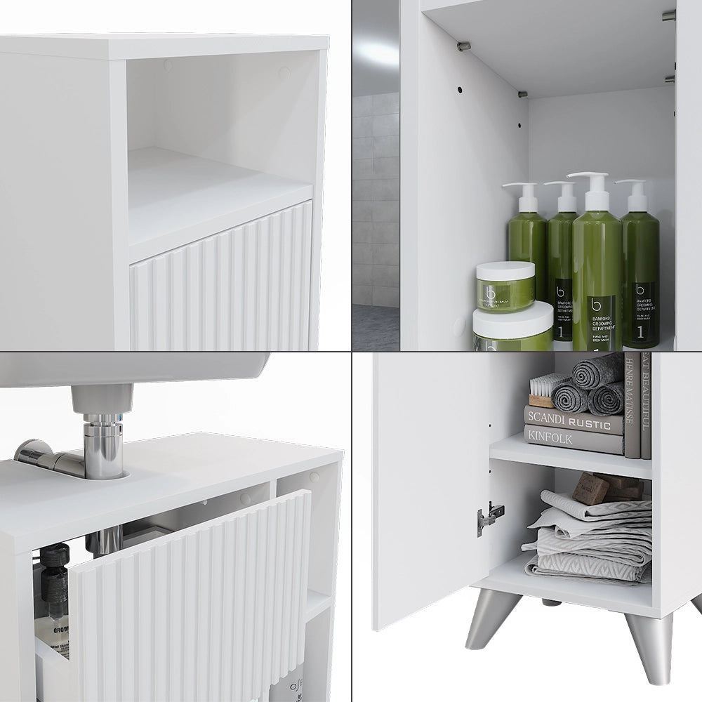 Vicco Set di mobili da bagno Bianco Set di 4 pezzi