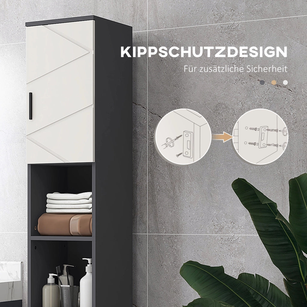 Armadietto Bagno con Ripiani Regolabili ¨C Zephmum ¨C Multistrato Grigio 30x30x Alto