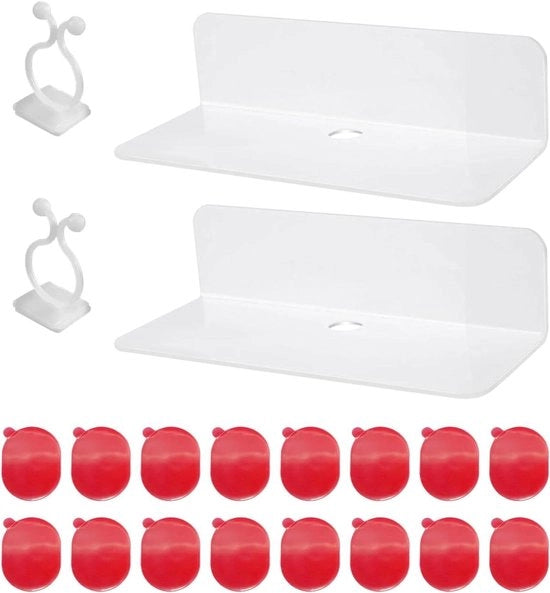 Wandrek Premium - Supporte da parete oscillante con chiodi fissi - presentazione standard - autoadesivo - per soggiorno e cucina - set da 2 pezzi