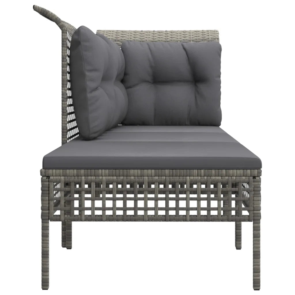 Set Divani da Giardino 3 pz con Cuscini in Polyrattan Grigio 319661