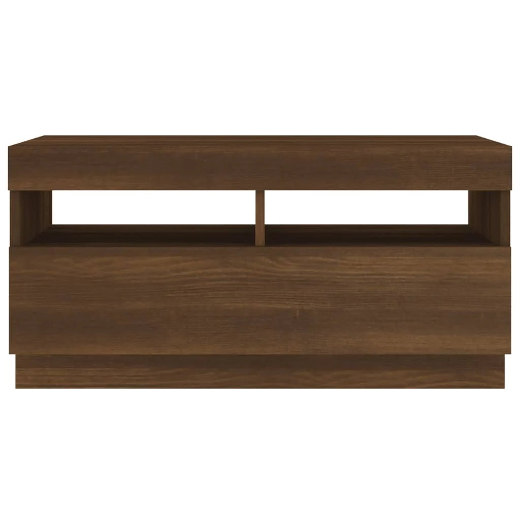 Mobile TV multimediale scaffale TV credenza mobile TV per sala da pranzo soggiorno camera da letto con luci LED rovere 80 x 35 x 40 cm marrone 02_0026699