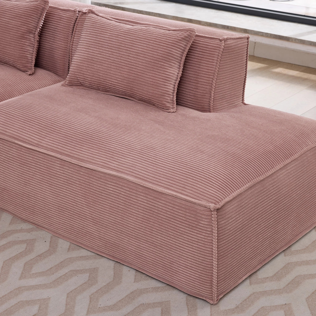 Divano compatto con cuscino elastico in poliestere imbottito rosa baby