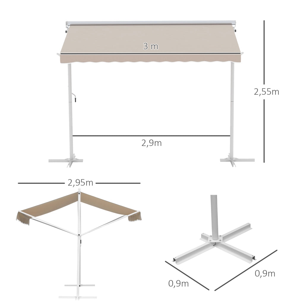 Tenda da sole pieghevole ¨C zephmum ¨C crema 3x3m