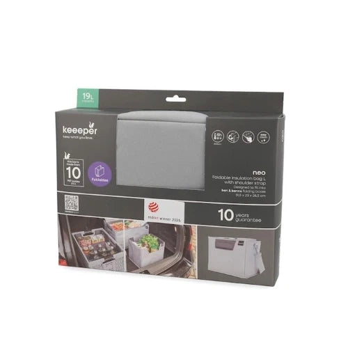 Organizer termico pieghevole neo in poliestere colore grigio cm 31,5x23x26,5.