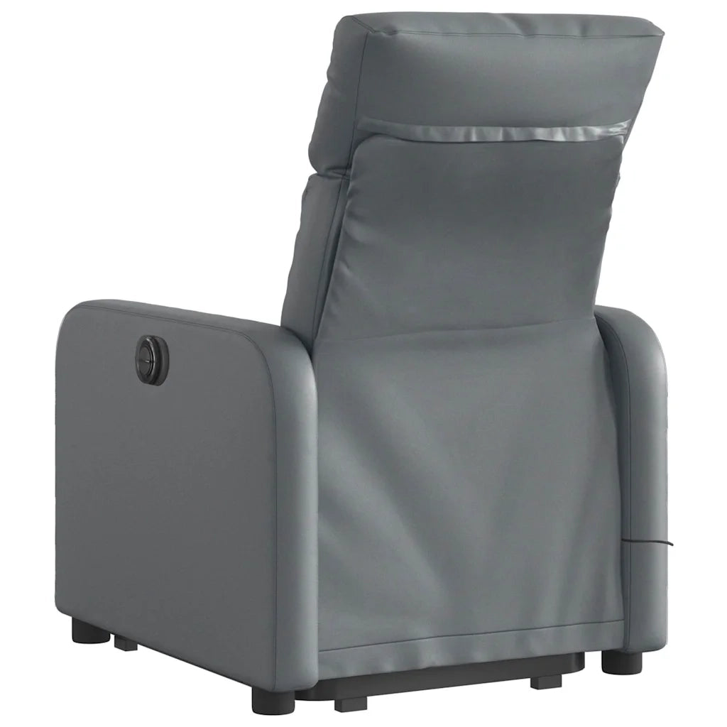 Poltrona Alzapersona Elettrica Reclinabile Grigio in Similpelle 3206773