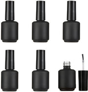 Set di contenitori in vetro trasparente con spazzola, 15 ml, 6 pezzi, con chiusura ermetica, contenitori rotondi con imboccatura navicella, per l'arte del self nail