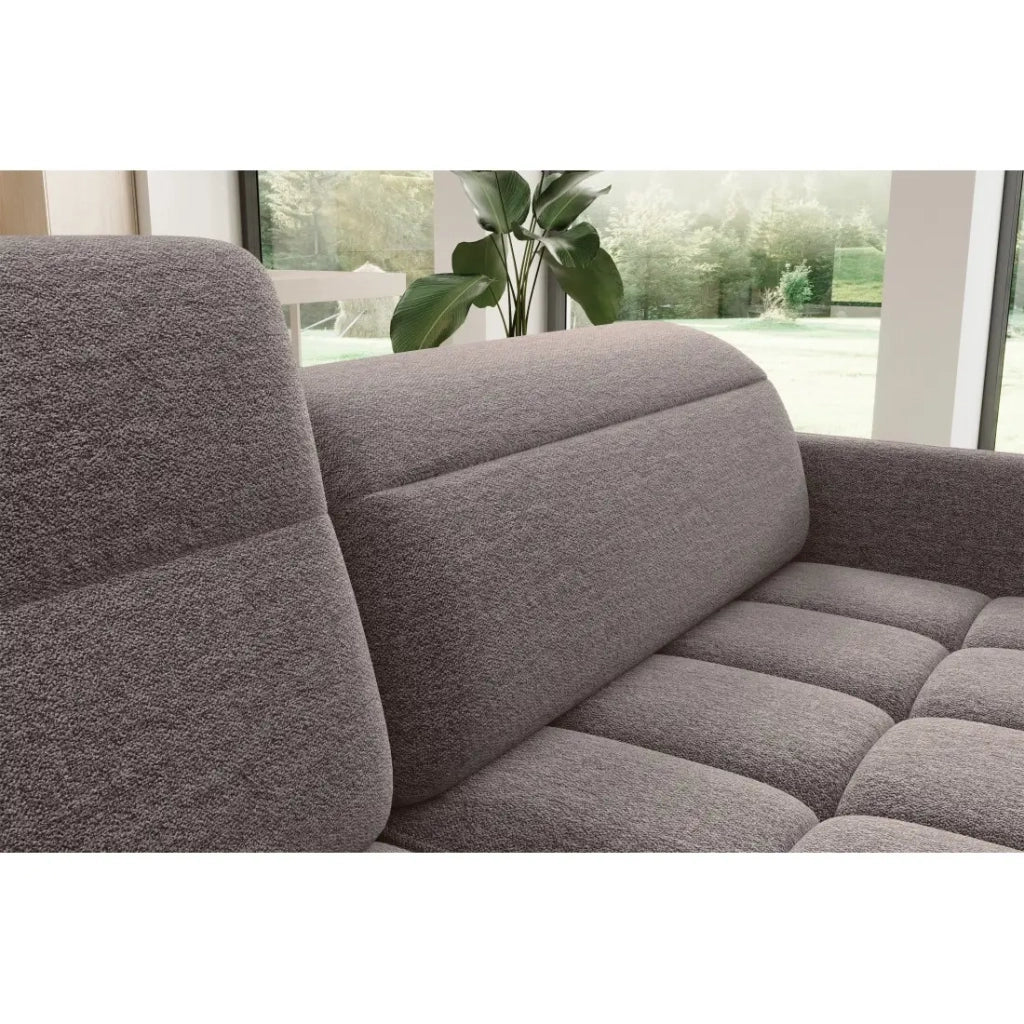 Divano angolare sinistro convertibile BARNEA 208 cm marrone con contenitore