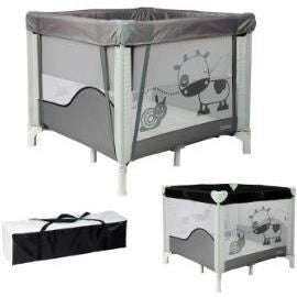BAMBISOL - Box/culla pieghevole per bambini 90x90 cm con 2 livelli per dormire - Borsa per il trasporto, area giochi