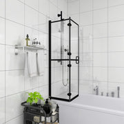 Pannello Doccia Pieghevole in ESG 100x140 cm Nero cod mxl 48116