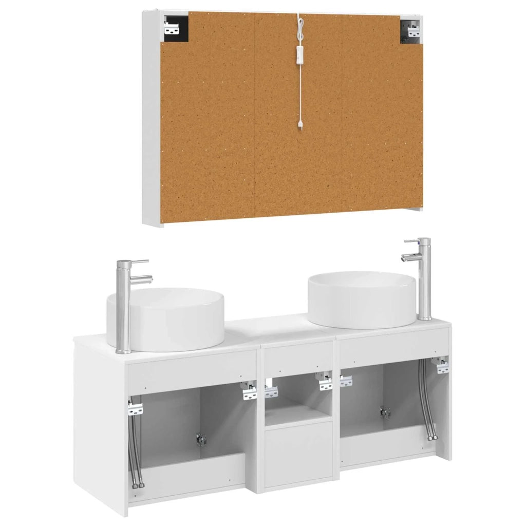 Set di Armadi da Bagno 4 pcs Bianco 103,5 x 15,5 x 70 cm 3406583