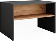Panca per scarpe Orlando, Antracite/quercia dorata, 60 x 60 cm, per riporre le scarpe e come seduta