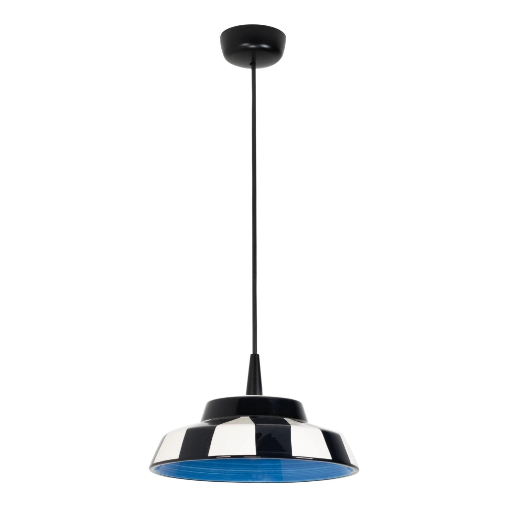 Circus Lampada a Sospensione LED Design Artigianale in Ceramica Blu Ø 24 cm, Altezza Regolabile fino a 300 cm, Illuminazione Indoor CRI 90 8W 2700K
