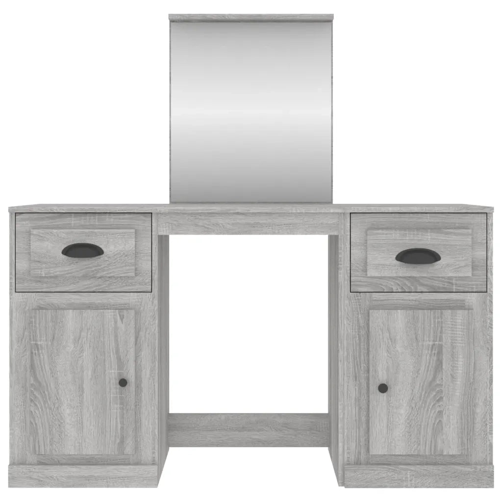 Toeletta | Tavolo da Trucco con Specchio Grigio Sonoma 130x50x132,5 cm