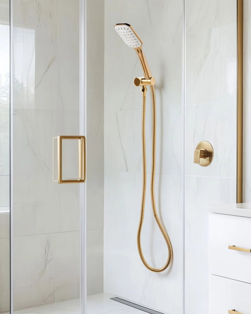 Set doccia classico moderno con tubo 4 modalità di getto Metallo oro
