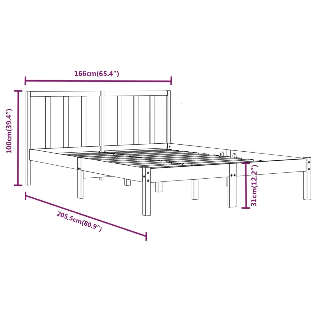 Giroletto-Struttura Letto in Legno Massello di Pino 160x200 cm 494221