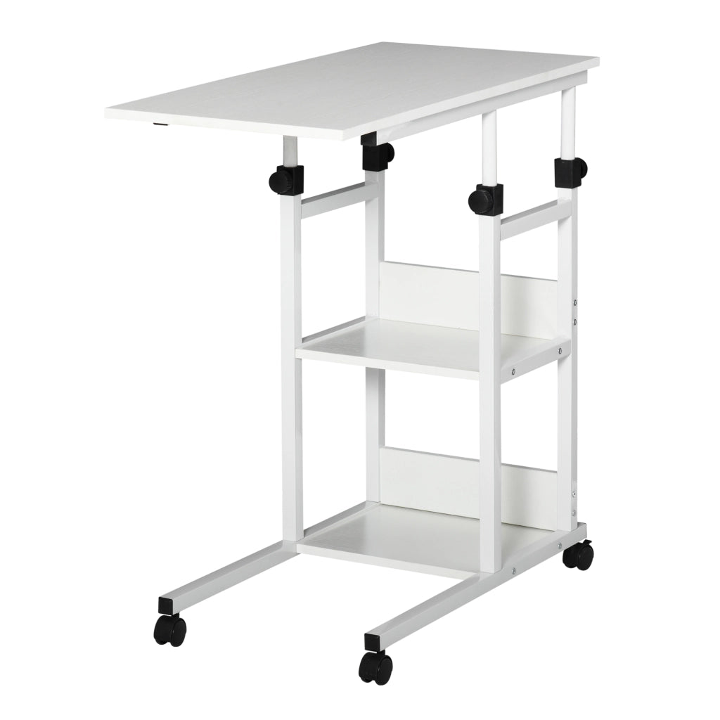 Tavolino da caff¨¨ con ruote ¨C zephmum ¨C bianco 80x40 cm